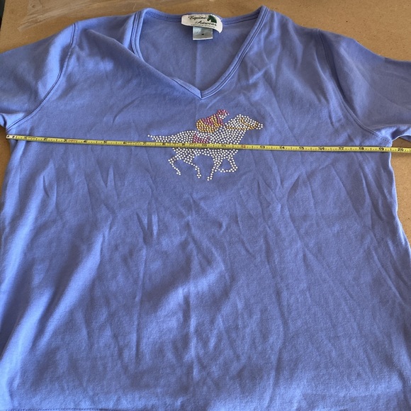 Equine Artwear Design Racehorse with Jockey Tee Shirt. Medium - Picture 7 of 7